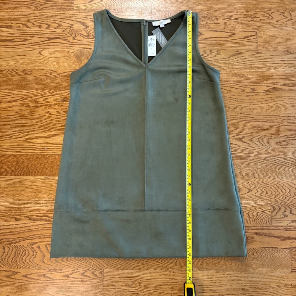 LOFT Green Sheath Mini Dress V-Neck Sleeveless - Picture 6 of 7